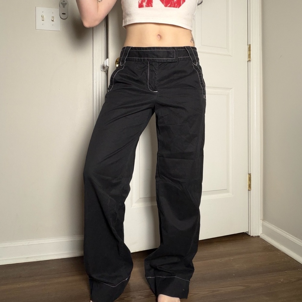 LOFT Charcoal Utility Work Pants small